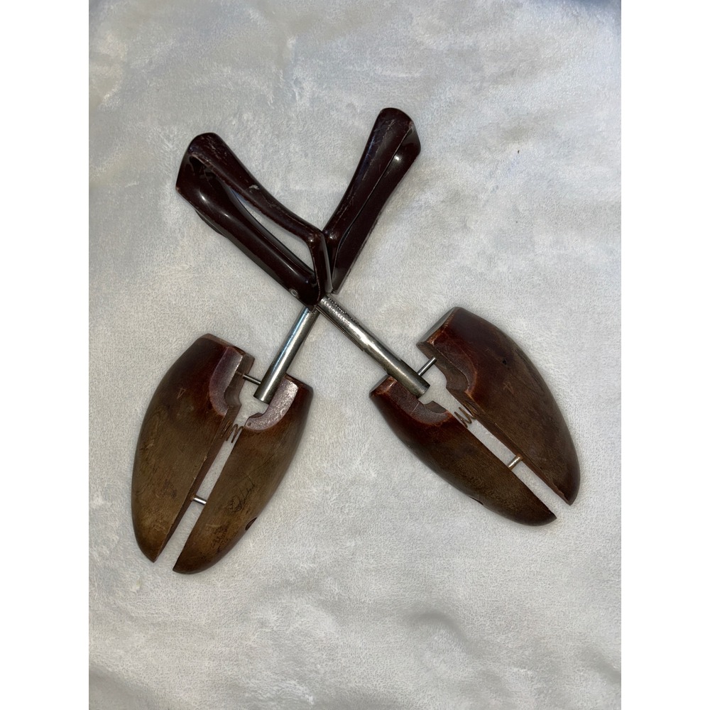 Rochester Shoe Tree‎ Co Travel Tree Vintage Wood Plastic Shoe Stretchers Brown